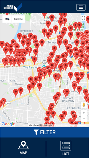 Crime Checker Map Screen