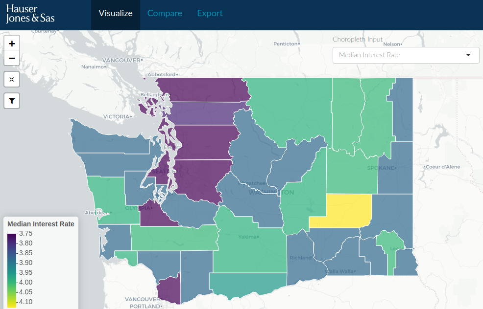 Median mortgage interest rate from the R Shiny Dashboard  created by the students of NSS Data Science Cohort 5