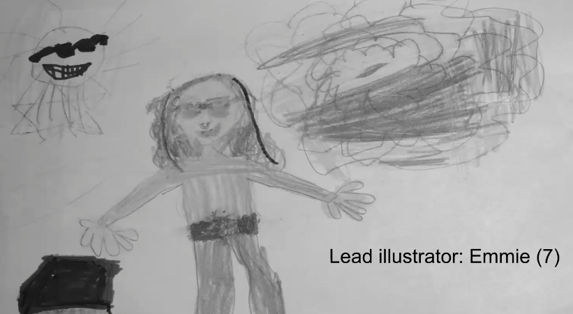 Illustration of our Software Developer protagonist, Tina, by Lead Illustrator Emmie, age 7. 